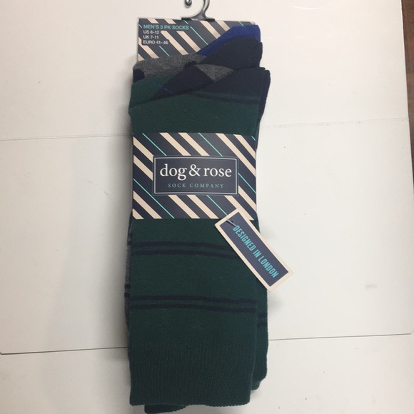 New dog & rose  Mens Dress Sock size 8-12 3 pk - Picture 1 of 5